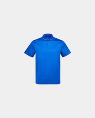 Custom men's textured polyester mesh polo shirt Freestyle - Electric Blue