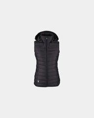 Custom polyester puffer vest with detachable hood - Black
