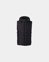 Custom polyester puffer vest with detachable hood - Black