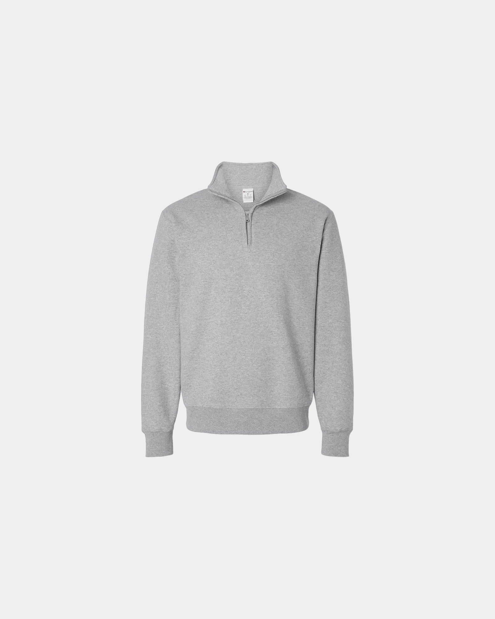 Custom quarter-zip pullover Powerblend cotton blend - Light Steel
