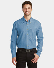 Custom denim shirt Port Authority long sleeve - Faded Denim