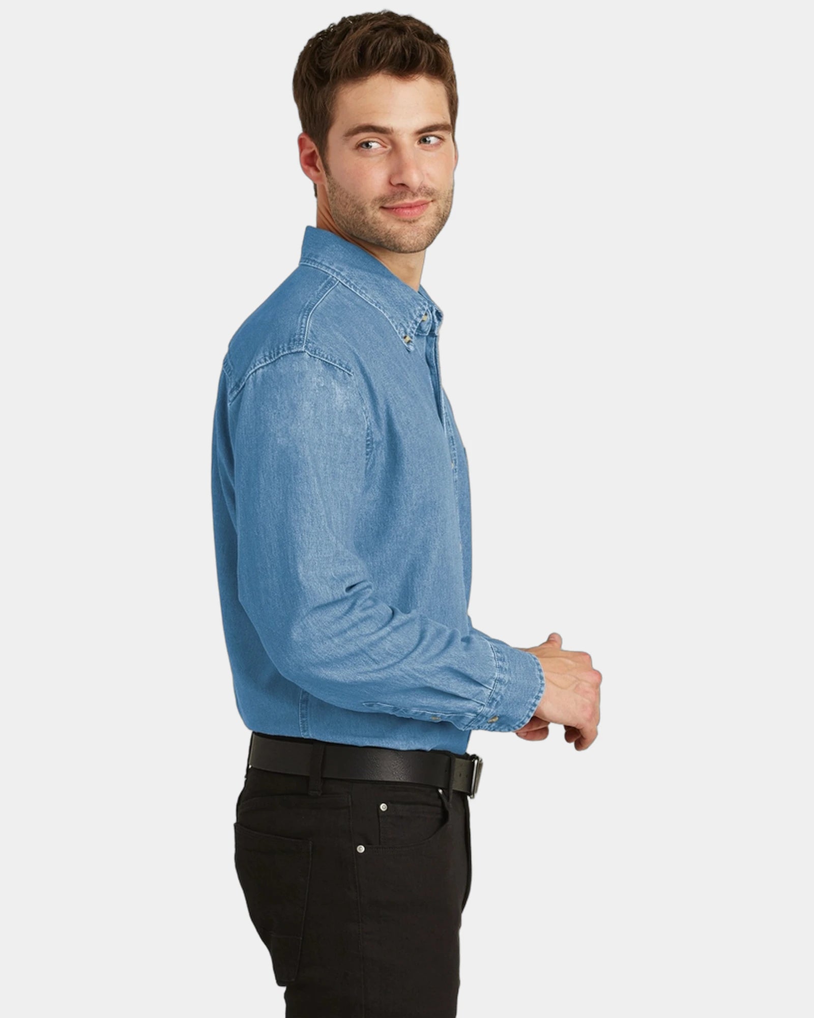 Custom denim shirt Port Authority long sleeve - 2