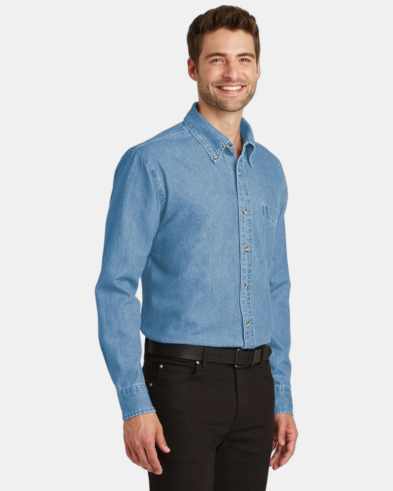 Custom denim shirt Port Authority long sleeve - 3