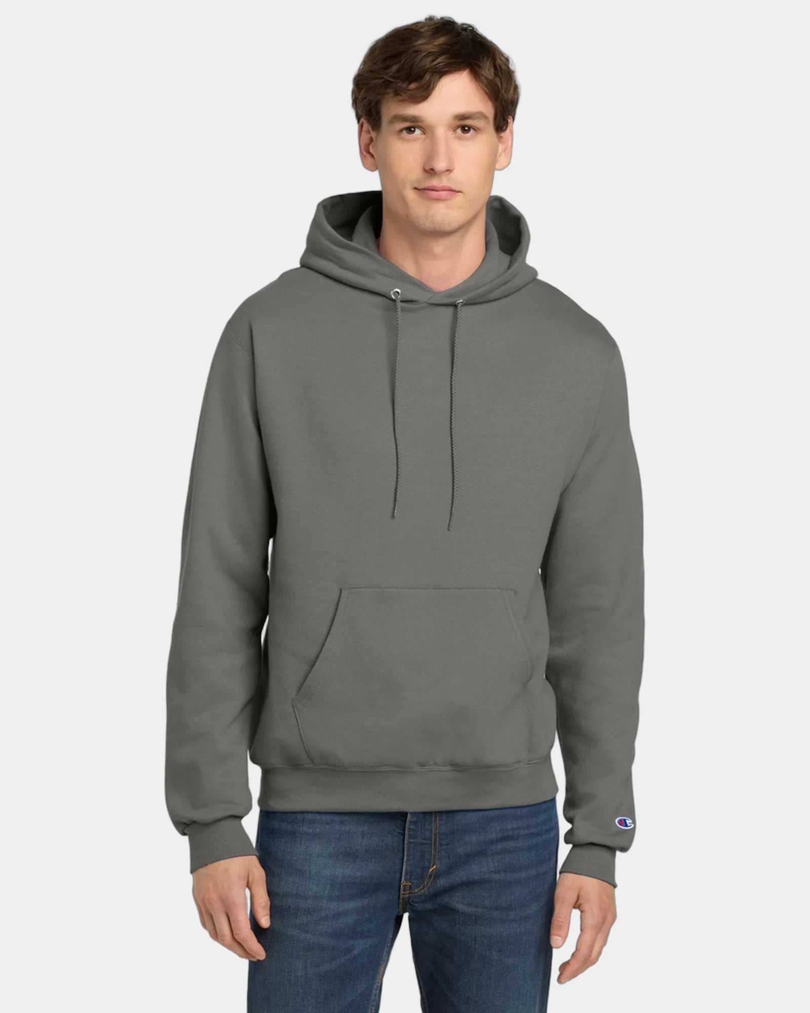 Custom Powerblend pullover hoodie for teams - Stone Gray