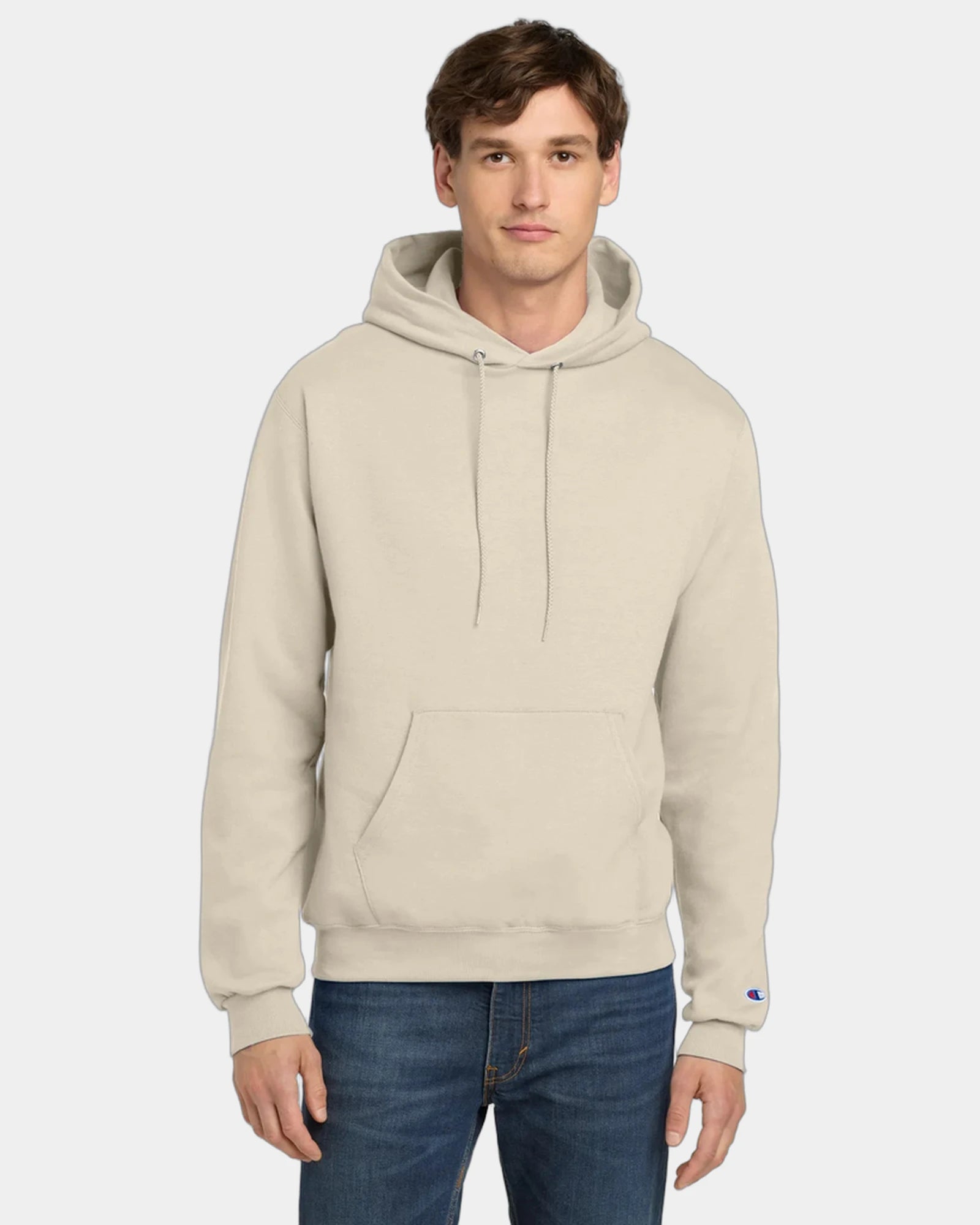 Custom Powerblend pullover hoodie for teams - Sand