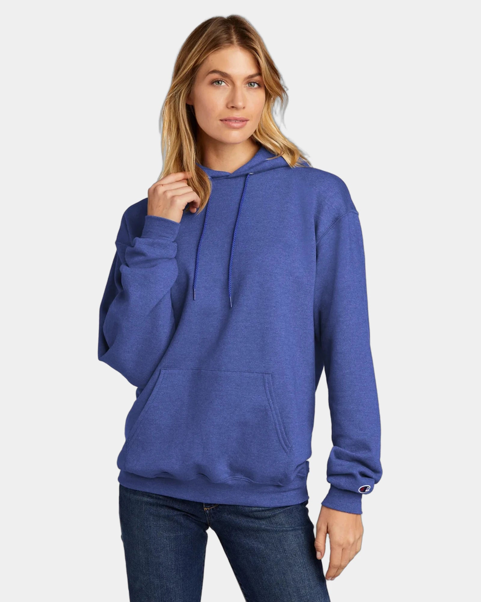 Custom Powerblend pullover hoodie for teams - Royal Blue Heather