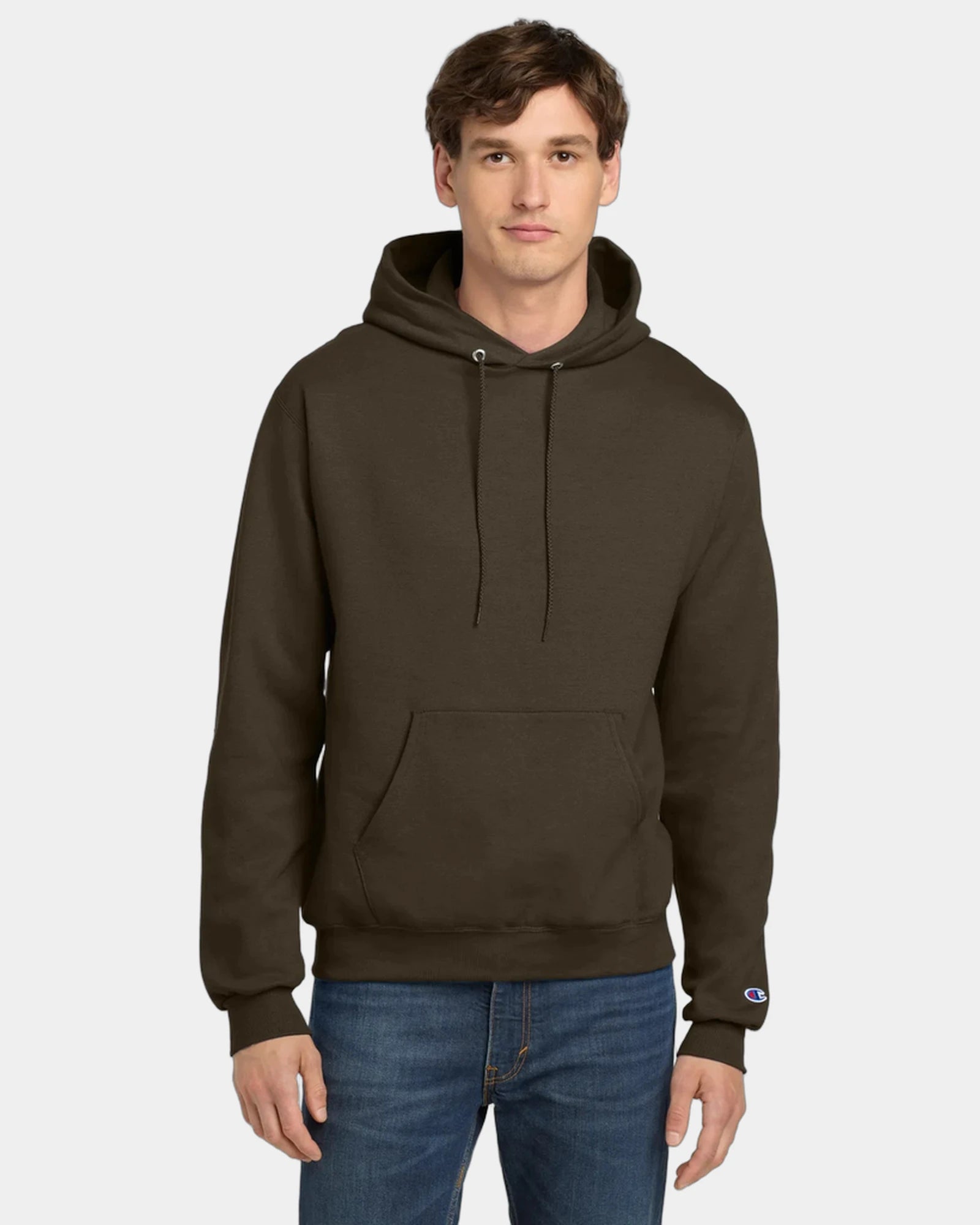 Custom Powerblend pullover hoodie for teams - Chocolate Brown