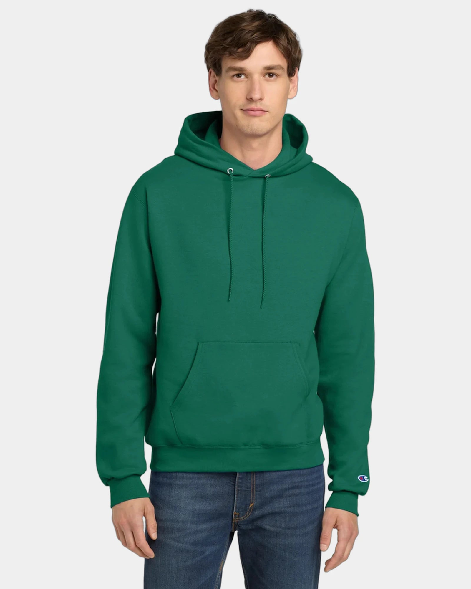 Custom Powerblend pullover hoodie for teams - Emerald Green