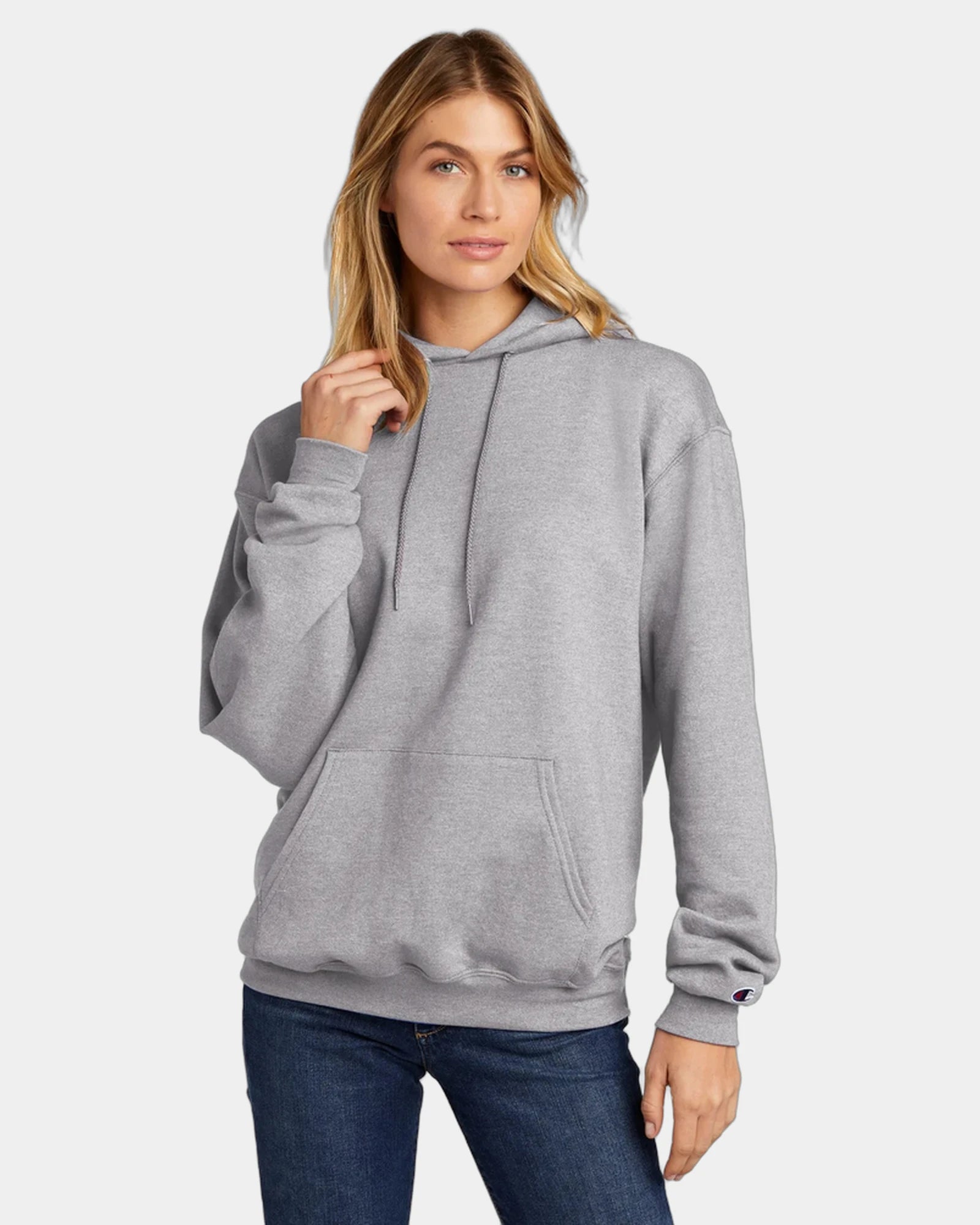 Custom Powerblend pullover hoodie for teams - Light Steel