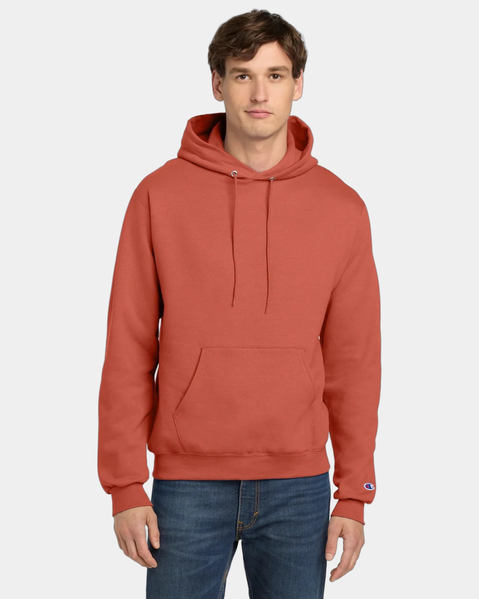 Custom Powerblend pullover hoodie for teams - Red River Clay