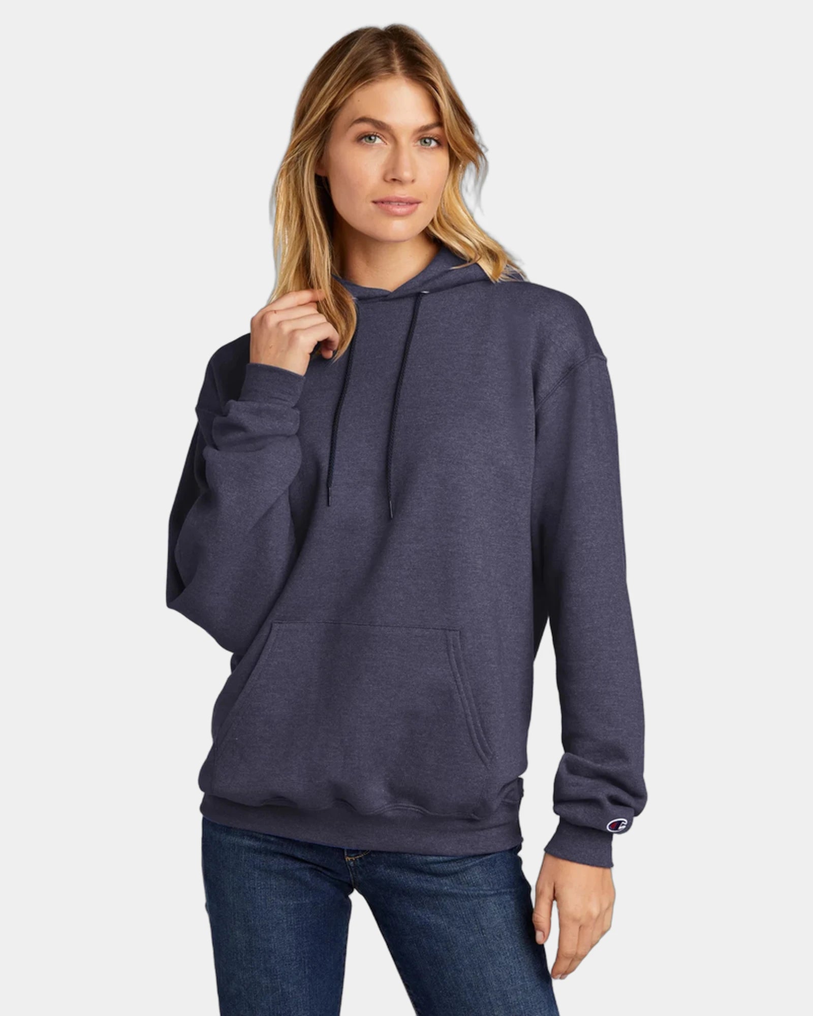 Custom Powerblend pullover hoodie for teams - Navy Heather