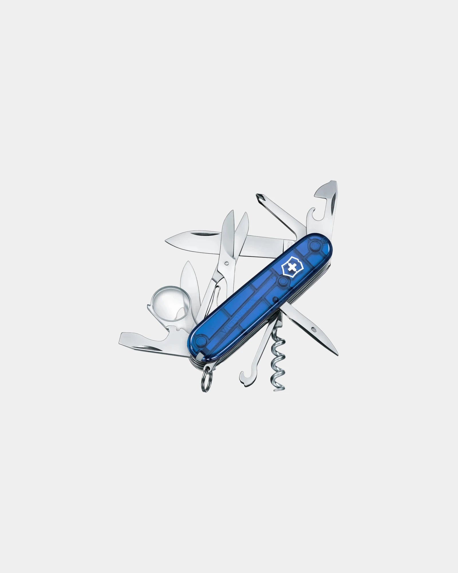 Custom stainless steel Swiss Army Explorer pocket knife - Sapphire