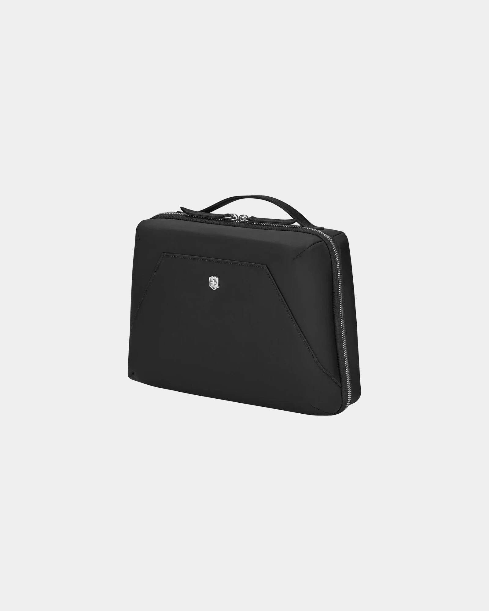 Custom nylon and leather Swiss Army Victoria beauty case - Black