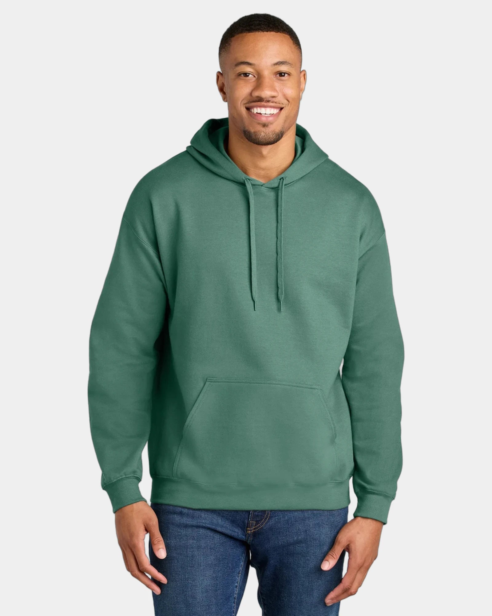Custom midweight pullover hooded sweatshirt cotton - Aquatic