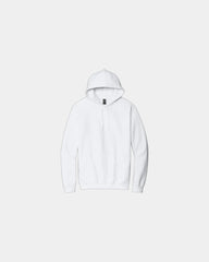 Custom midweight pullover hooded sweatshirt cotton - White