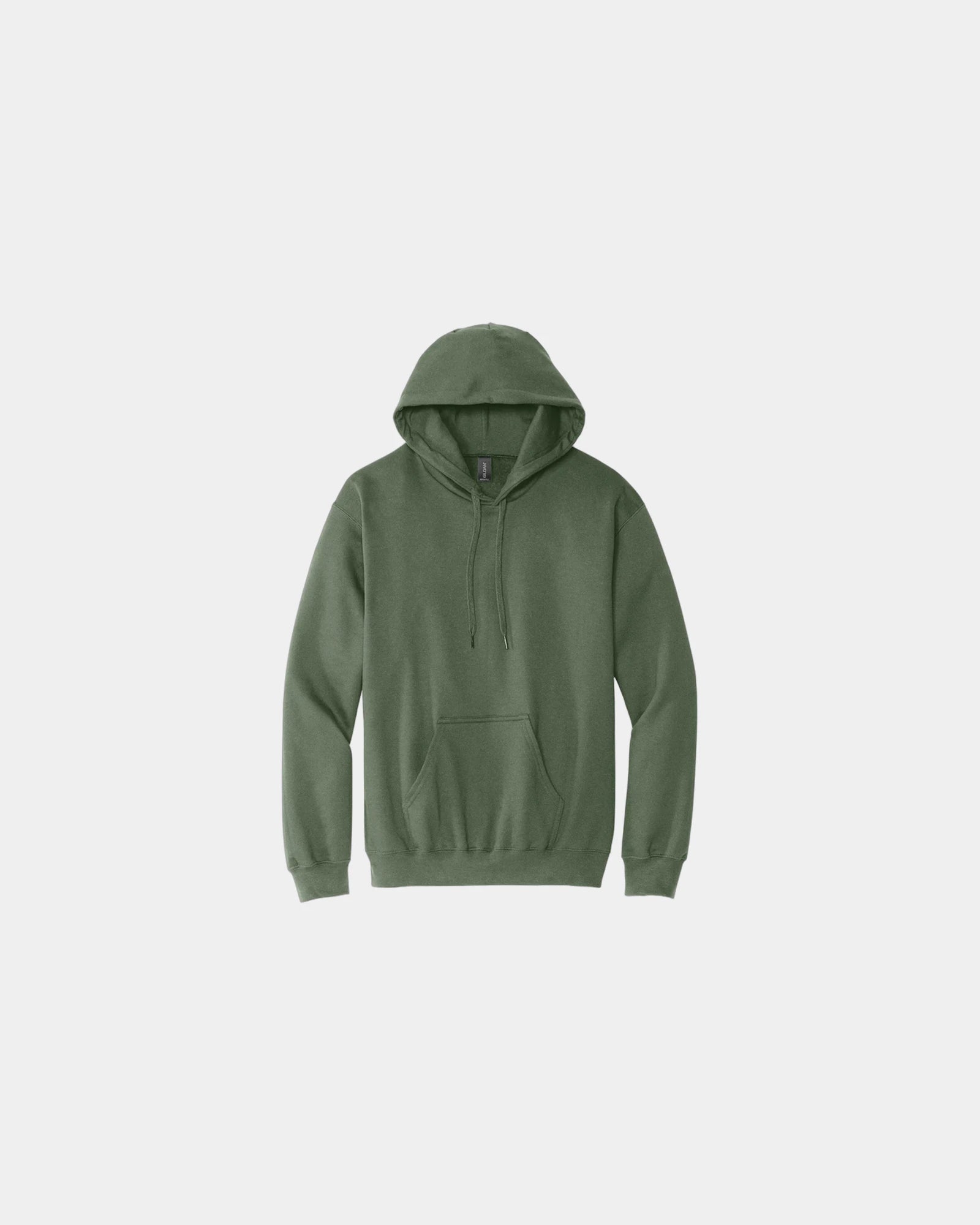 Custom midweight pullover hooded sweatshirt cotton - Military Green