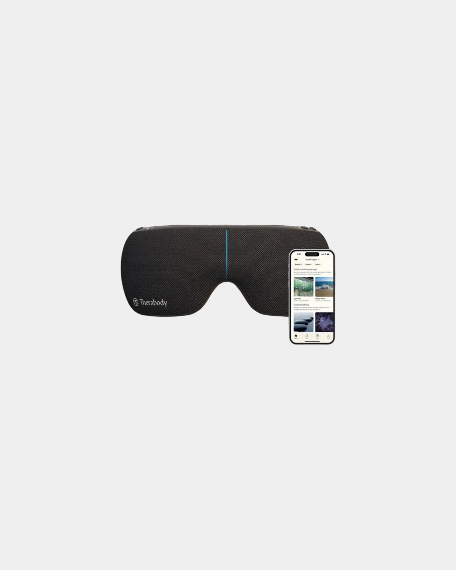 Branded blackout massage eye mask with heat therapy - Black