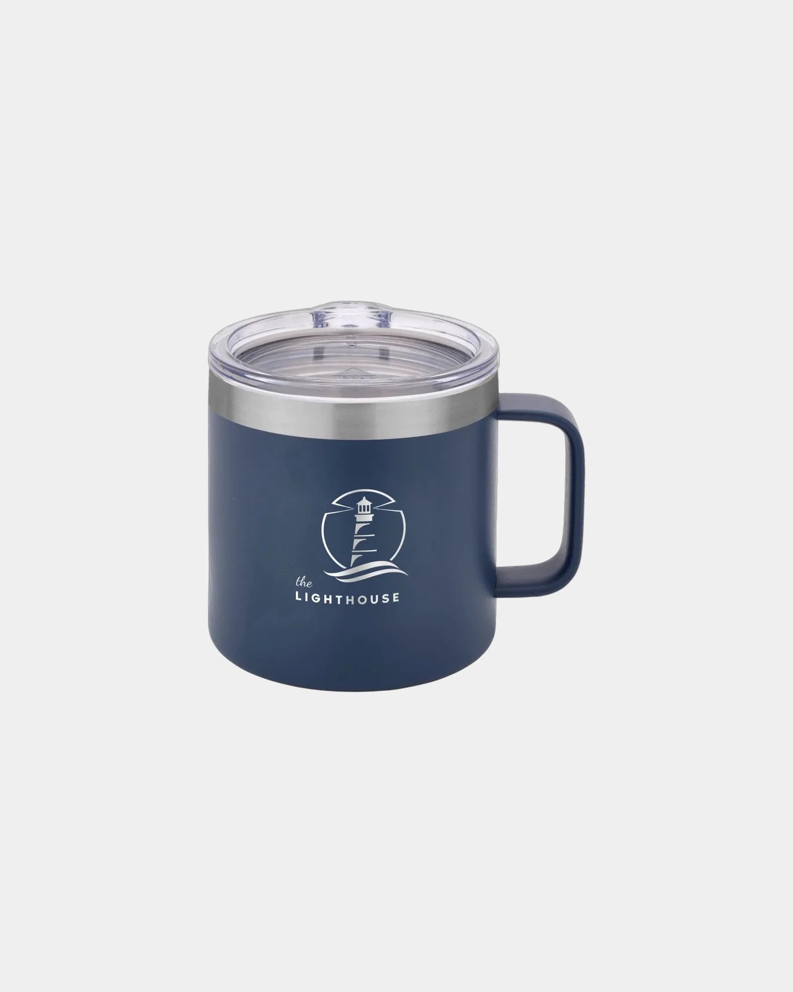 Custom insulated 14 oz stainless steel vacuum camp mug - Navy Blue