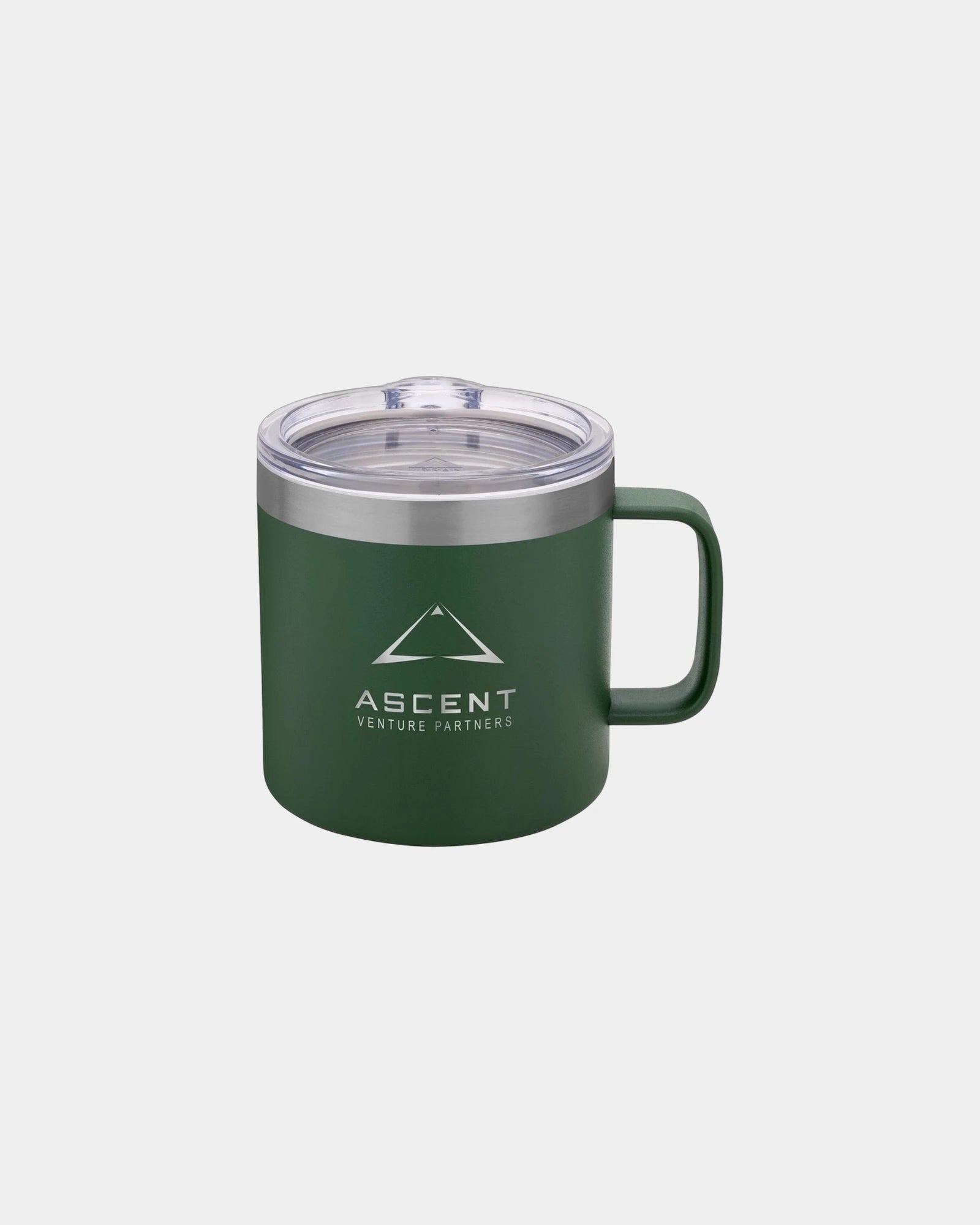 Custom insulated 14 oz stainless steel vacuum camp mug - Forest Green