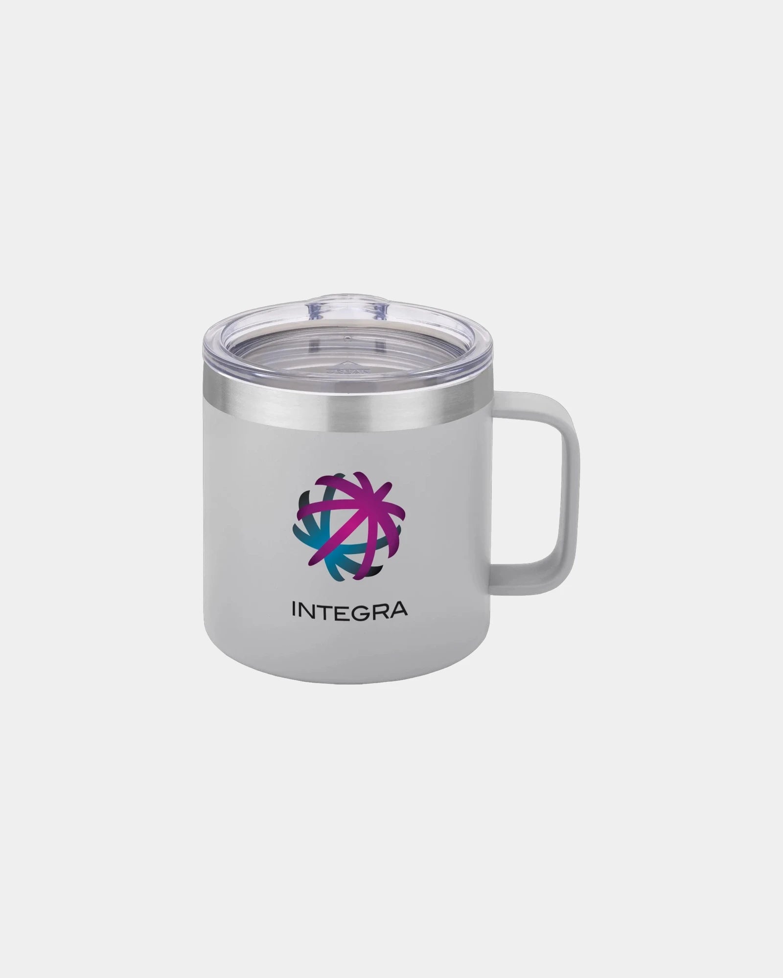 Custom insulated 14 oz stainless steel vacuum camp mug - Gray