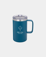 Custom insulated 18 oz stainless steel camp mug - Blue
