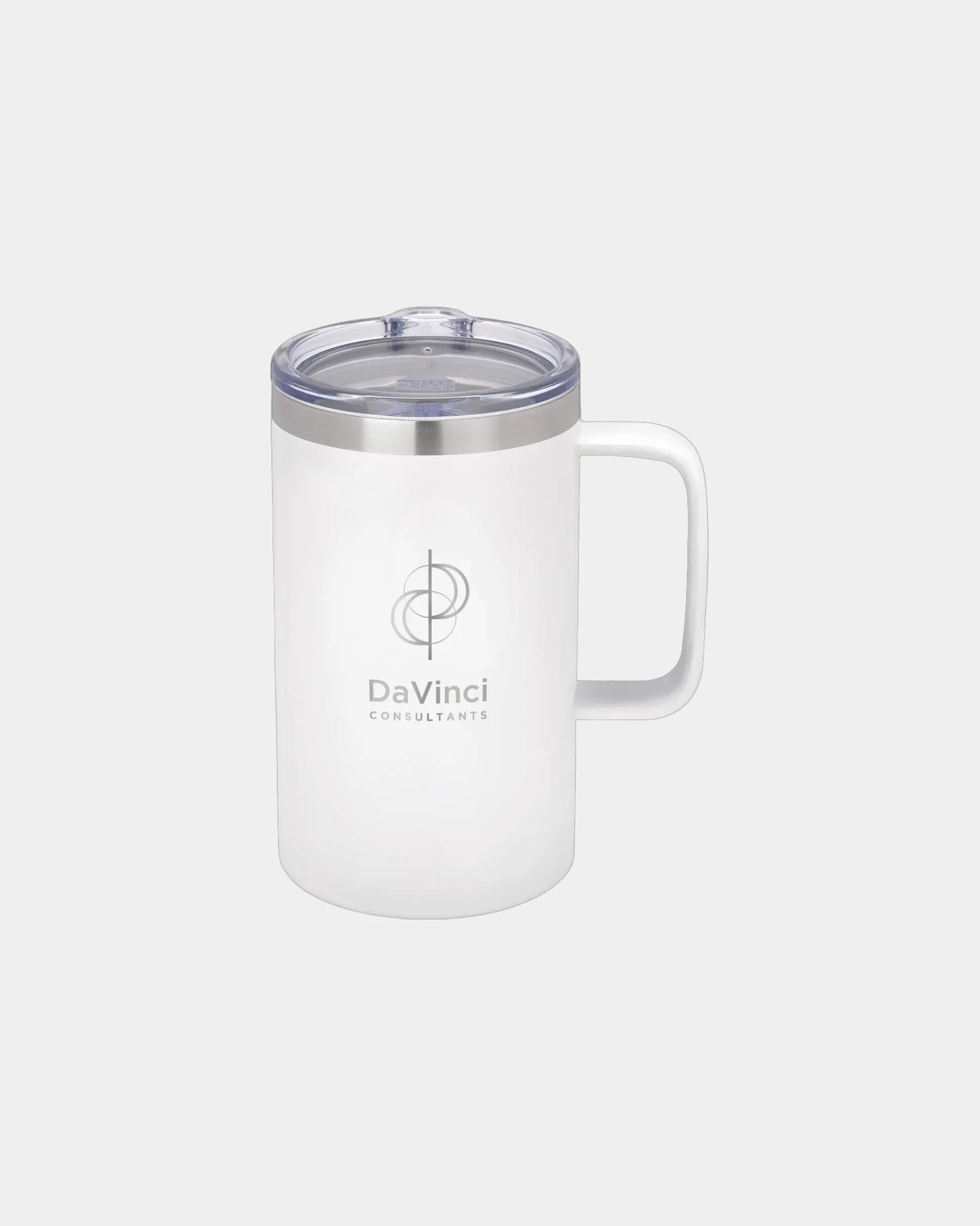 Custom insulated 18 oz stainless steel camp mug - White