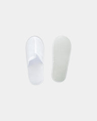 Custom EVA sole polyester terry slippers - White