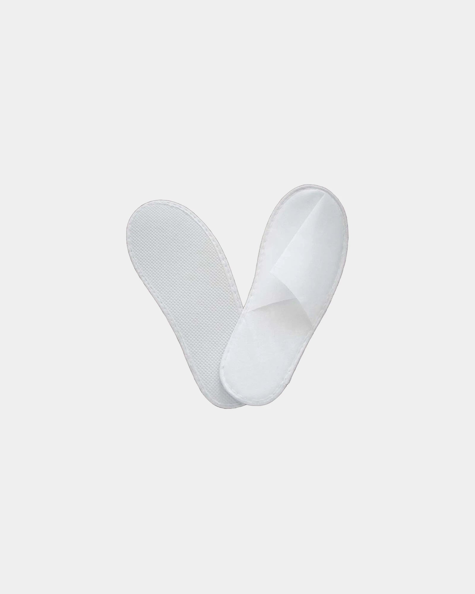 Custom disposable non-slip hotel slippers EVA sole - White