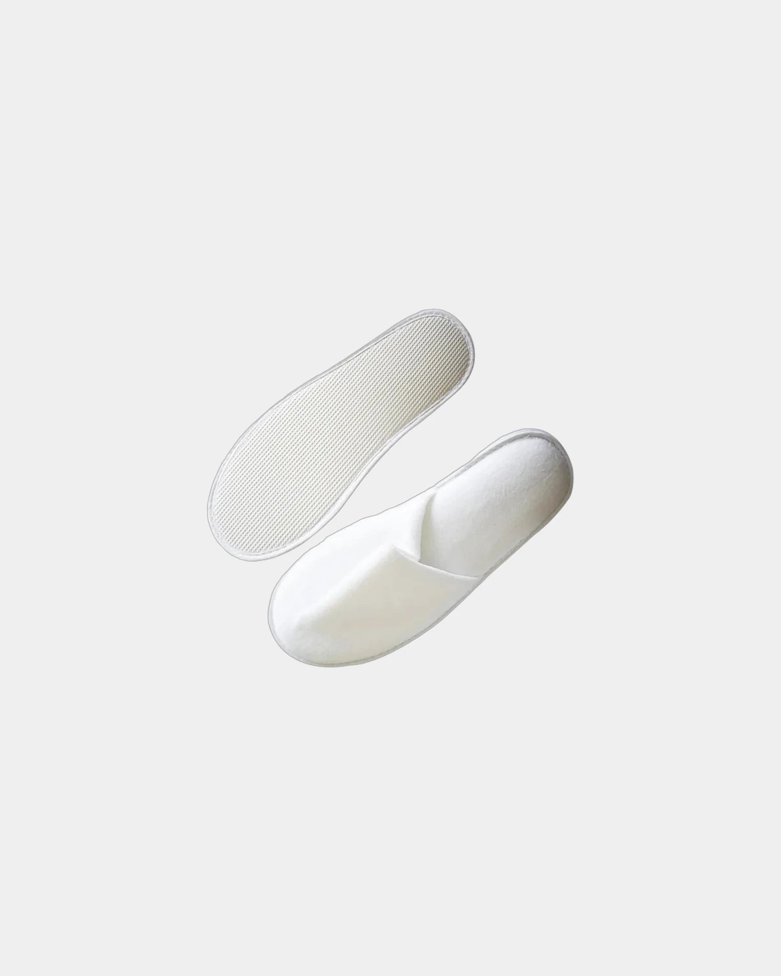 Custom closed-toe polyester hotel slippers for guests - White