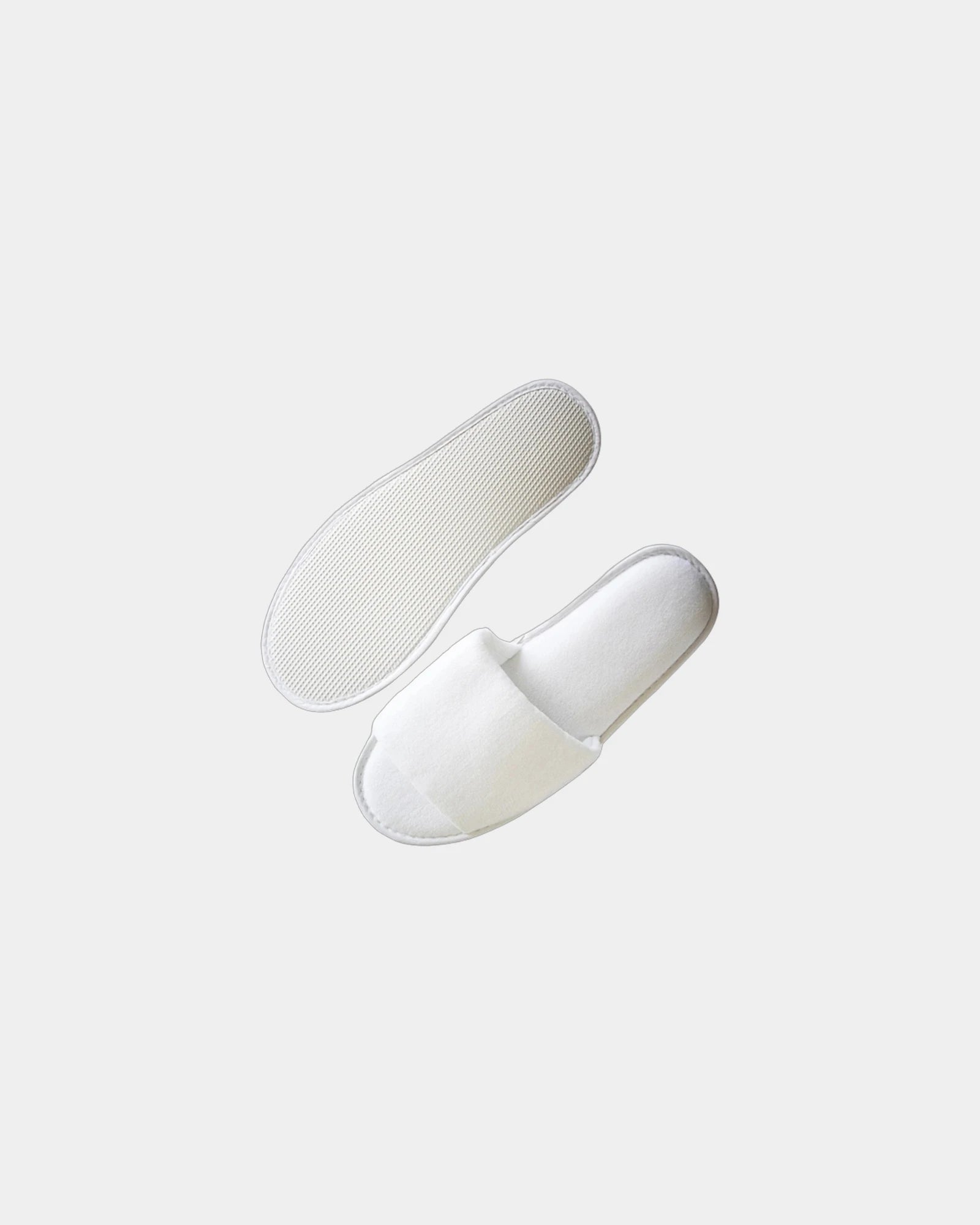 Custom polyester open toe slippers for hotels - White
