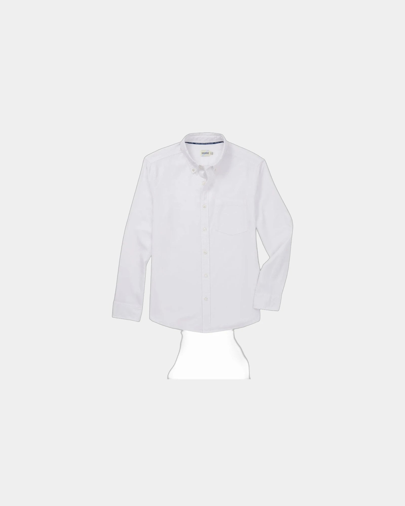 Custom stretch oxford shirt with button-down collar - White