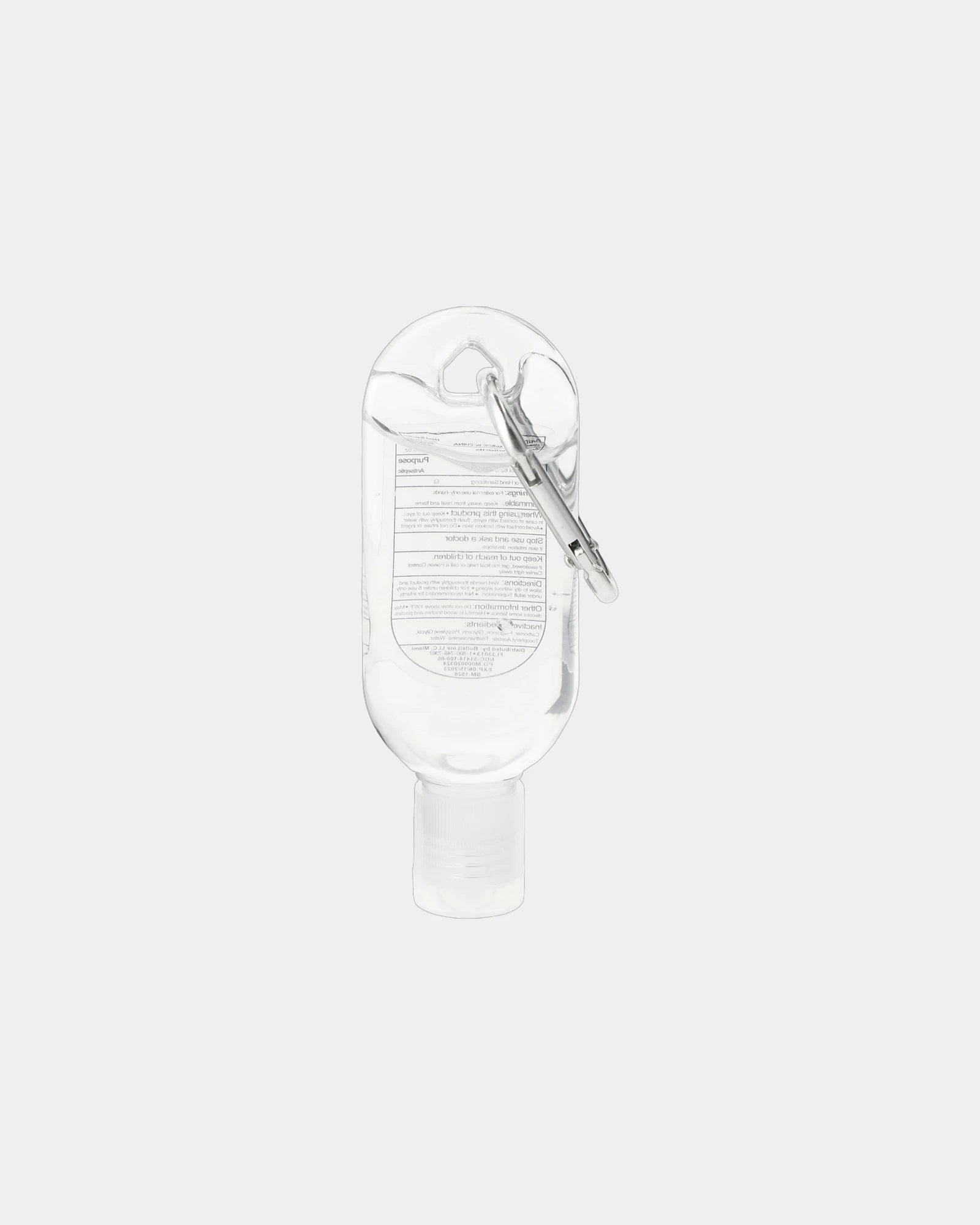 Custom 1 oz hand sanitizer with carabiner clip - Clear (Cl)