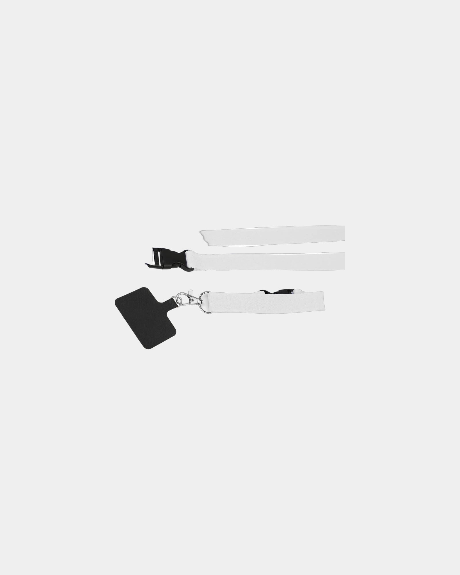 Custom recycled phone lanyard with adjustable clip - White (Wh)