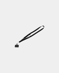 Custom recycled phone lanyard with adjustable clip - Black (Bk)