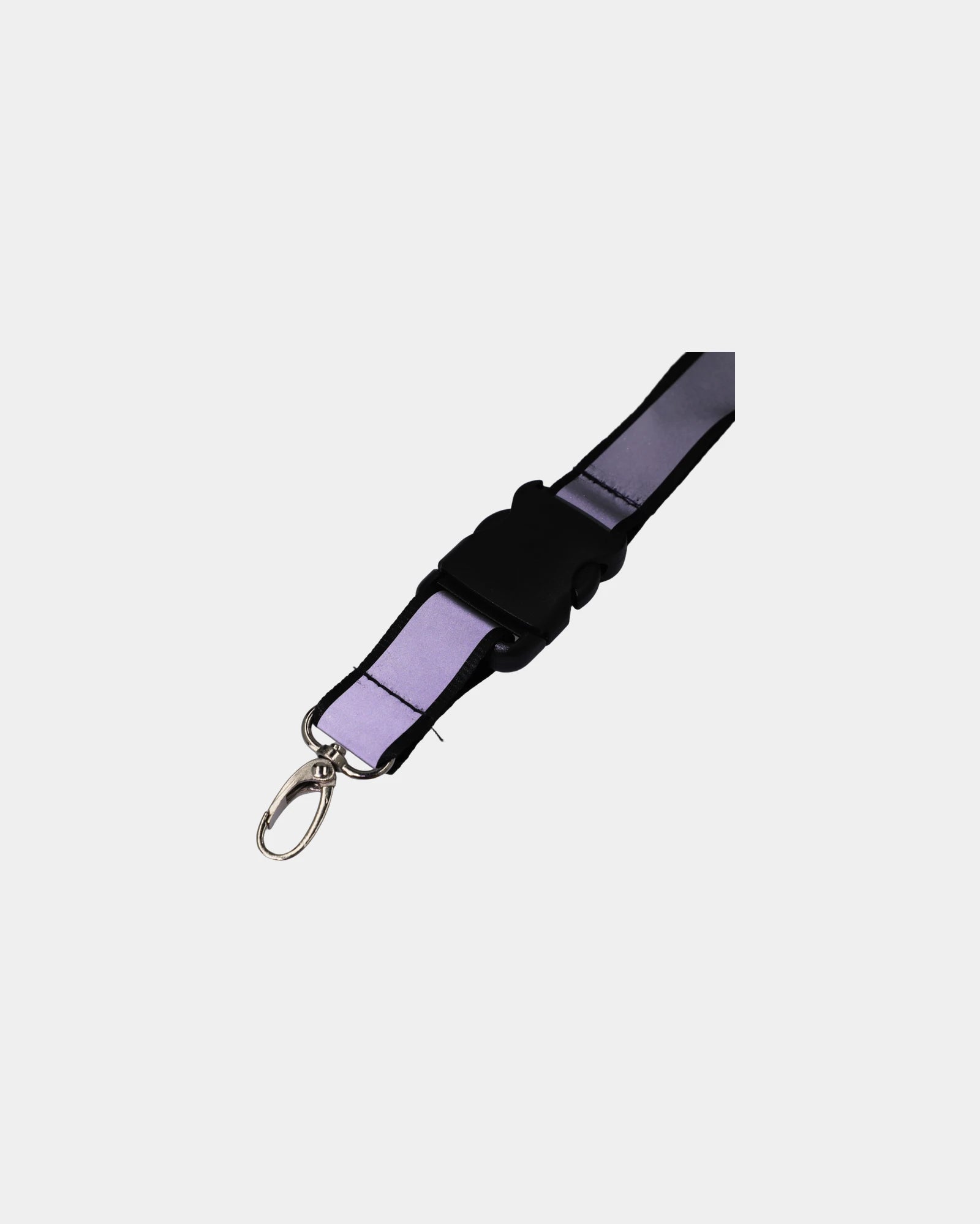 Custom recycled reflective lanyard 1 in wide - Black (Bk)