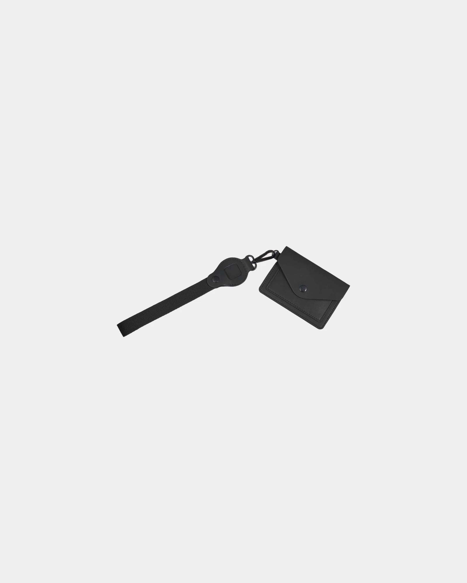 Custom recycled wrist lanyard with card holder - Black (Bk)