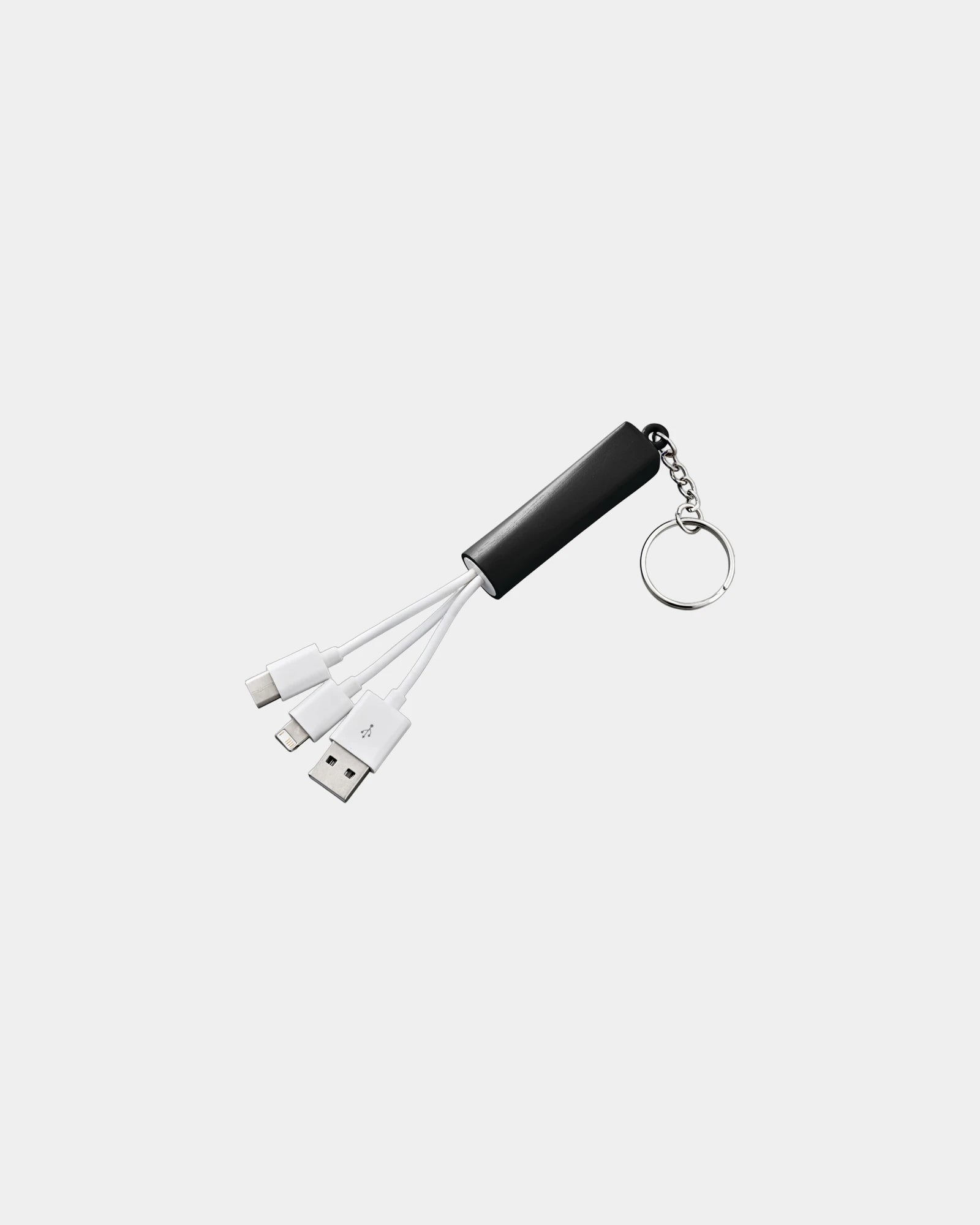 Custom light-up 3-in-1 charging cable with keychain - 3