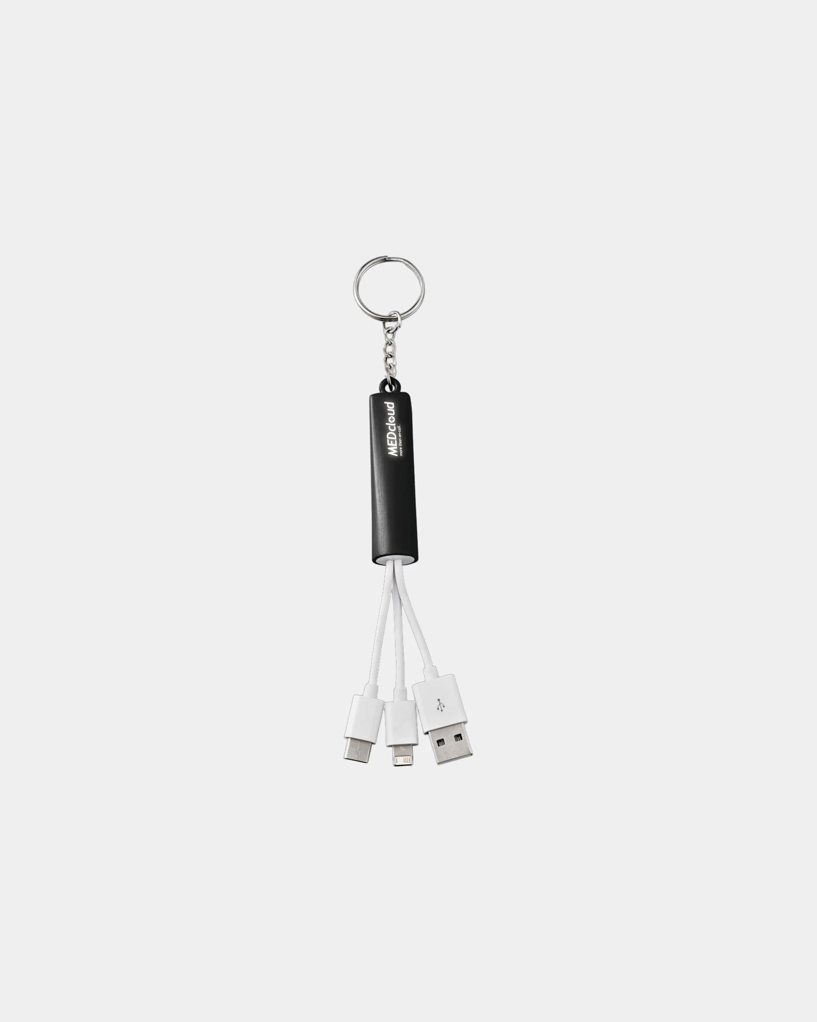 Custom light-up 3-in-1 charging cable with keychain - 6