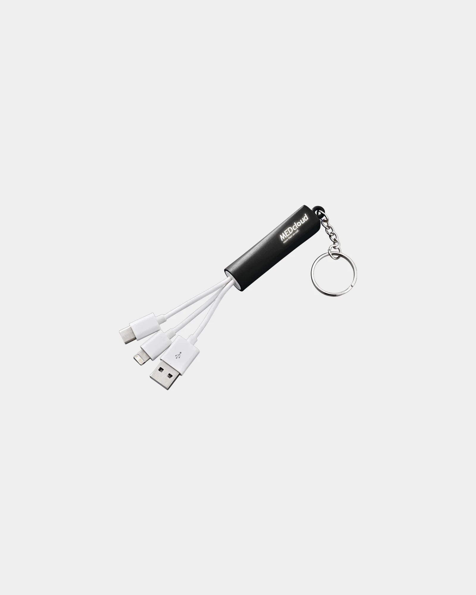 Custom light-up 3-in-1 charging cable with keychain - 10