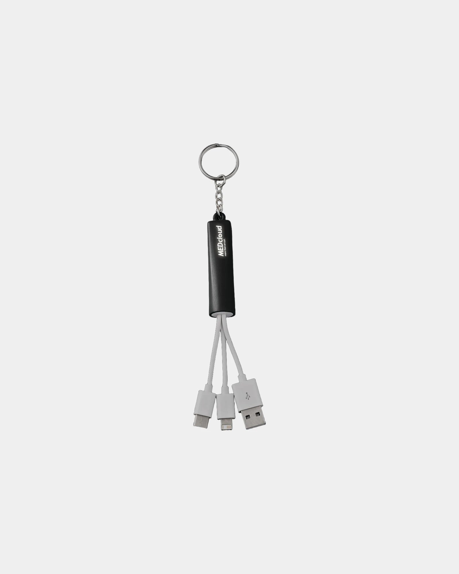 Custom light-up 3-in-1 charging cable with keychain - 8