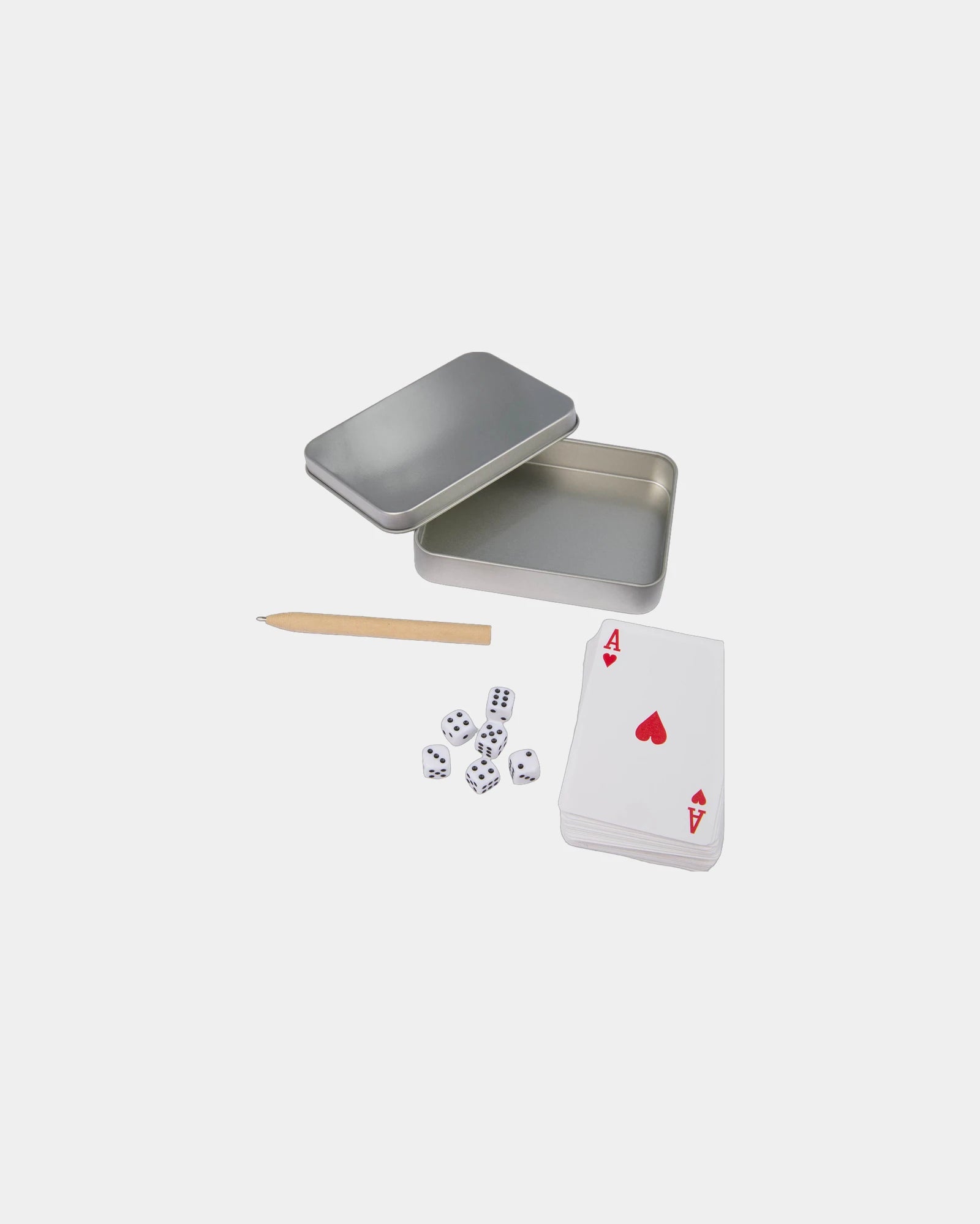 Custom playing cards & dice game set in tin box - 1