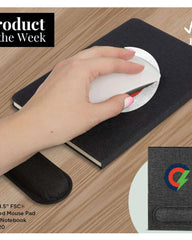 Custom recycled mouse pad bound notebook, 5.5" x 8.5" - 10