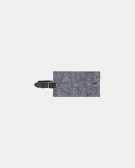 Custom recycled felt luggage tag with snap window - Charcoal (Ca)