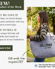 Custom recycled felt shoulder tote bag - 5