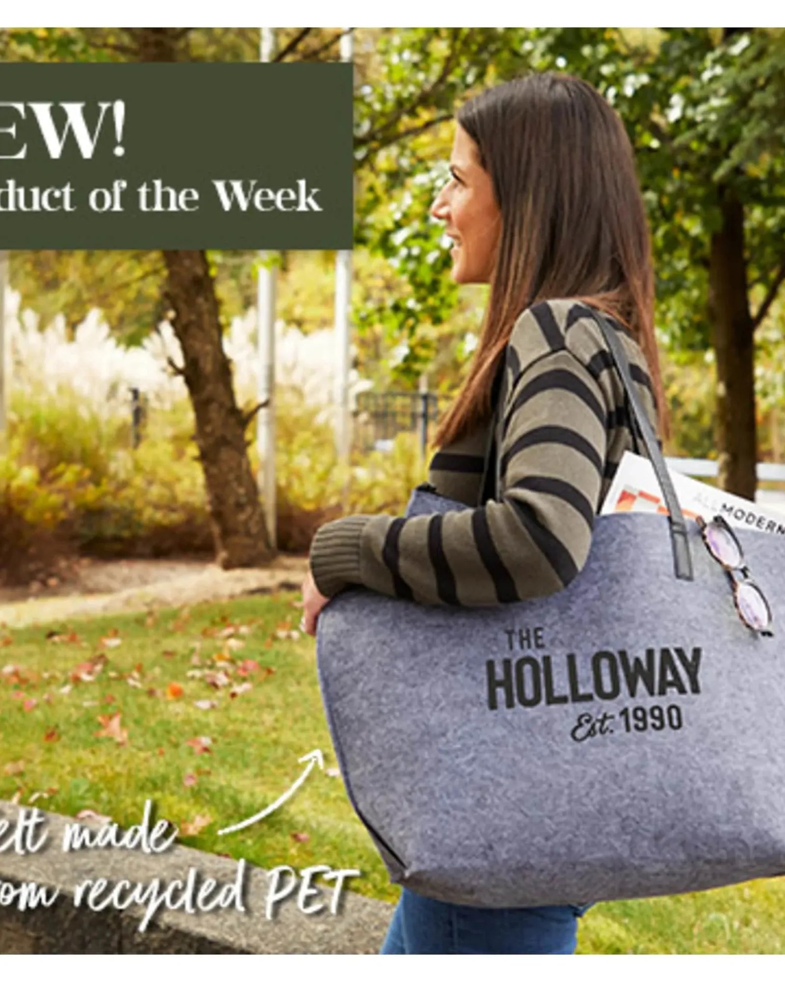 Custom recycled felt shoulder tote bag - 6