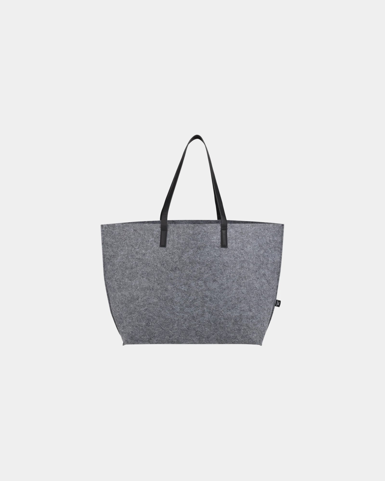 Custom recycled felt shoulder tote bag - Charcoal (Ca)