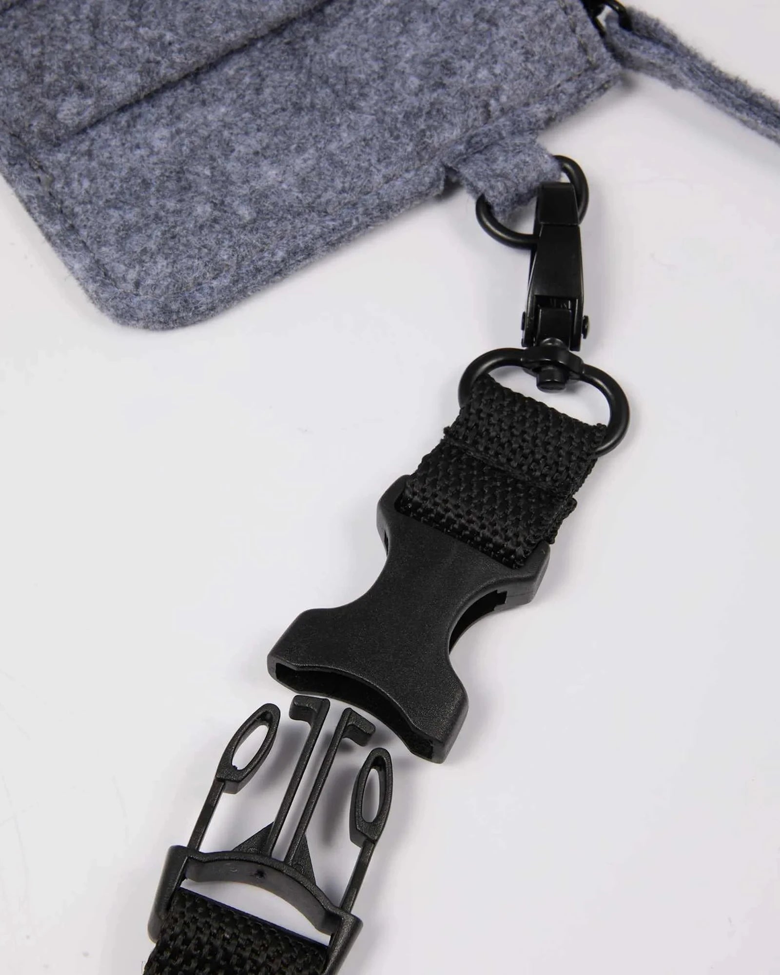 Custom recycled felt lanyard wallet with wristlet strap - 10