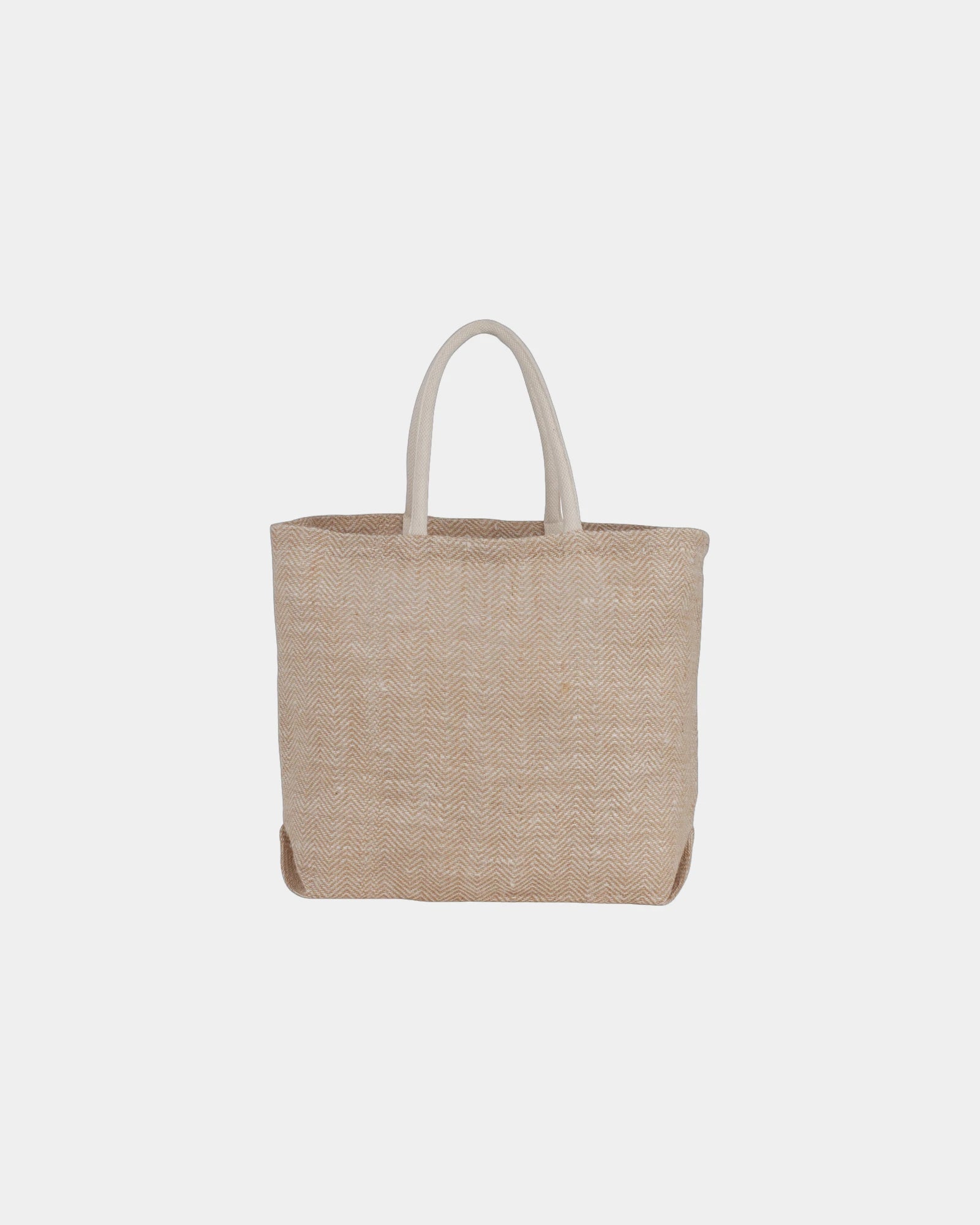 Custom jute herringbone tote bag 21 inches - Natural (Nt)