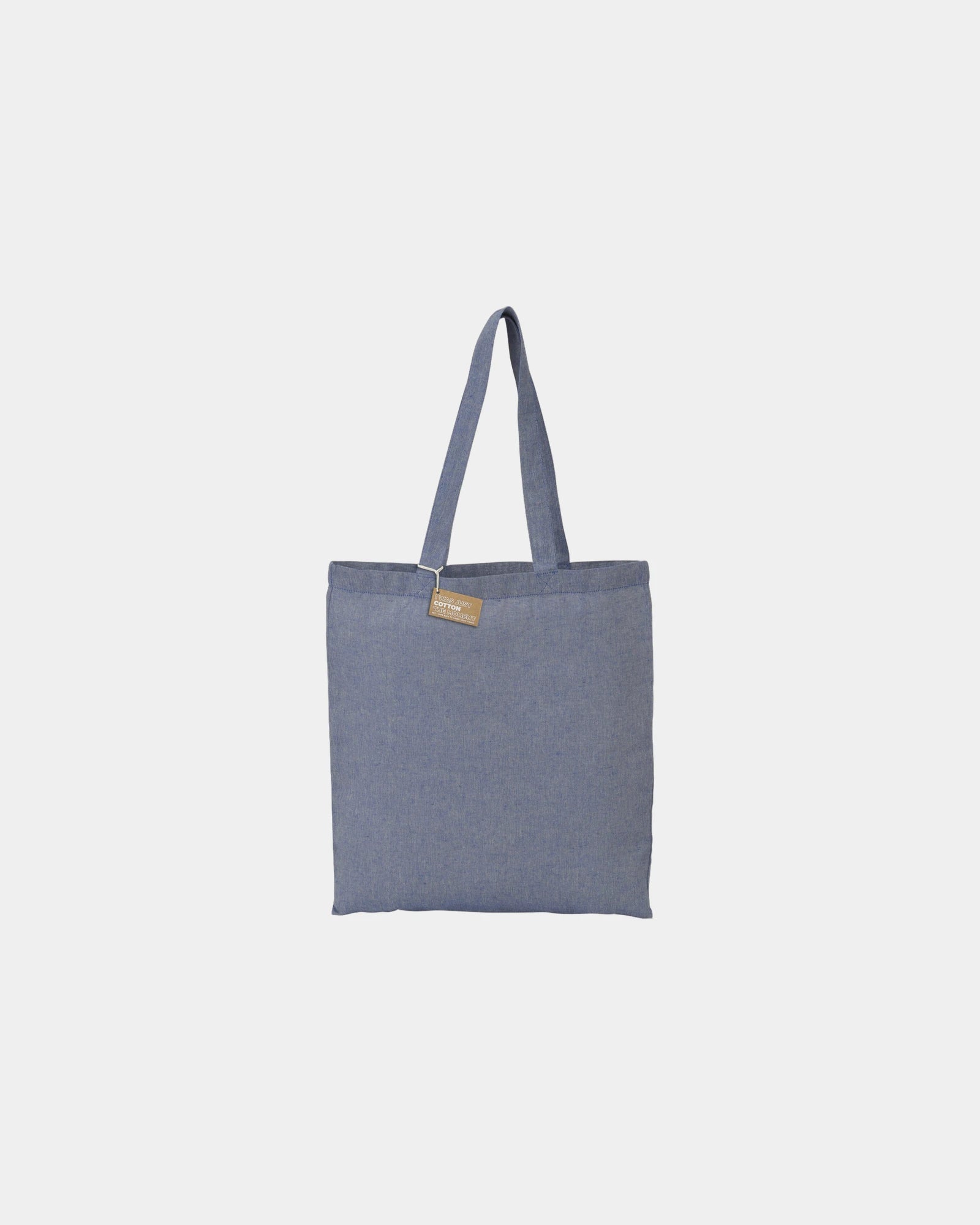 Custom recycled cotton RPET tote bag 16.5" x 15" - Blue (Bl)