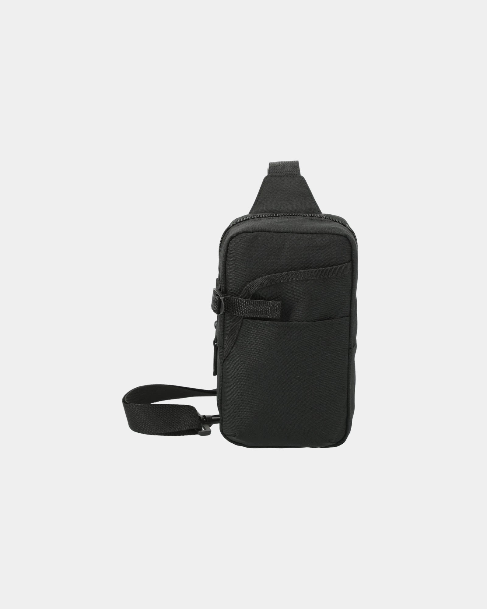 Custom polycanvas hydration sling bag with bottle pocket - Black (Bk)